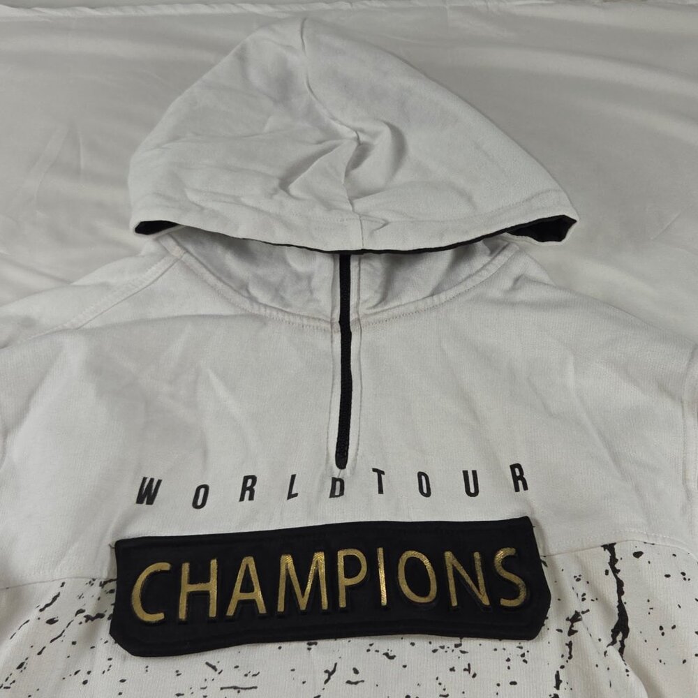 World Tour Champions Hoodie Encrypted Supply Co White Black Gold Size L
